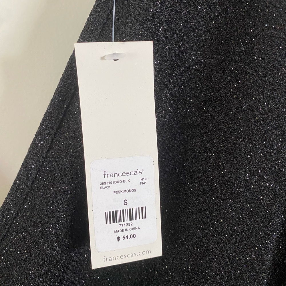 Francesca's Black Glitter Jumpsuit with pockets and belt